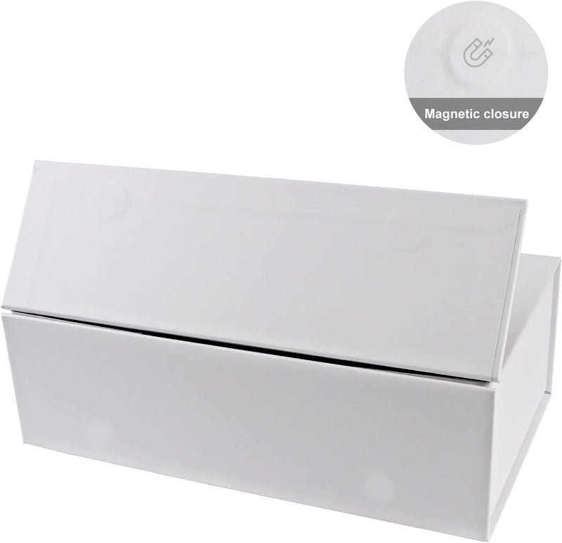 ROSTELACK White Gift Box 10" x 6" x 3" with Magnetic Closure Lid Gift Boxe for Presents,Bridesmaid Gifts Boxes,Cute Box,Birthday Box,Luxury for Gift Packaging, Magnetic Gift Boxe for Wrapping Gifts (White) - Image 3